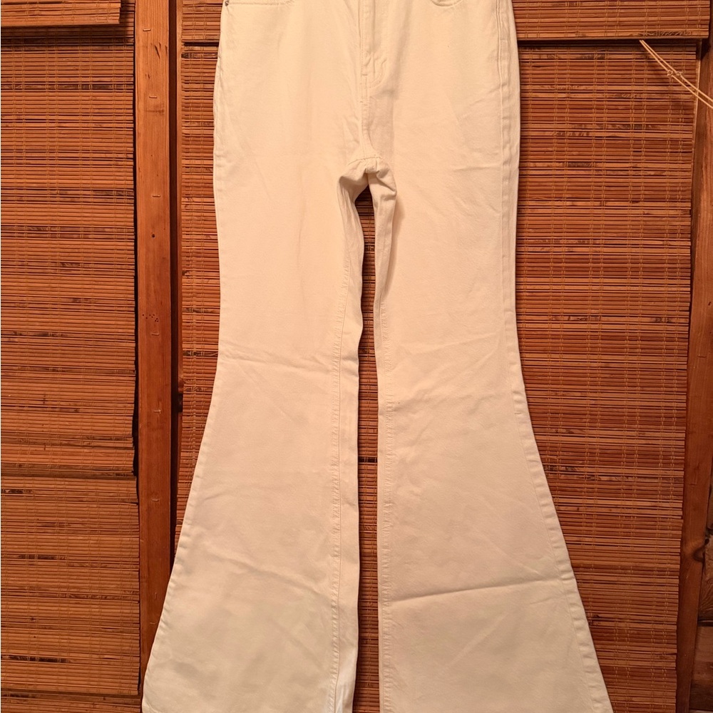 PacSun Cream Flare & Wide Leg Jeans